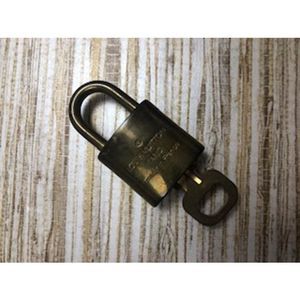 664 Louis Vuitton Lock & Key Vintage Padlock Brass Gold Number 338